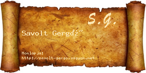 Savolt Gergő névjegykártya